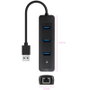 Nanocable Hub USB 3.0 con 3 puertos USB-A y RJ45, Negro